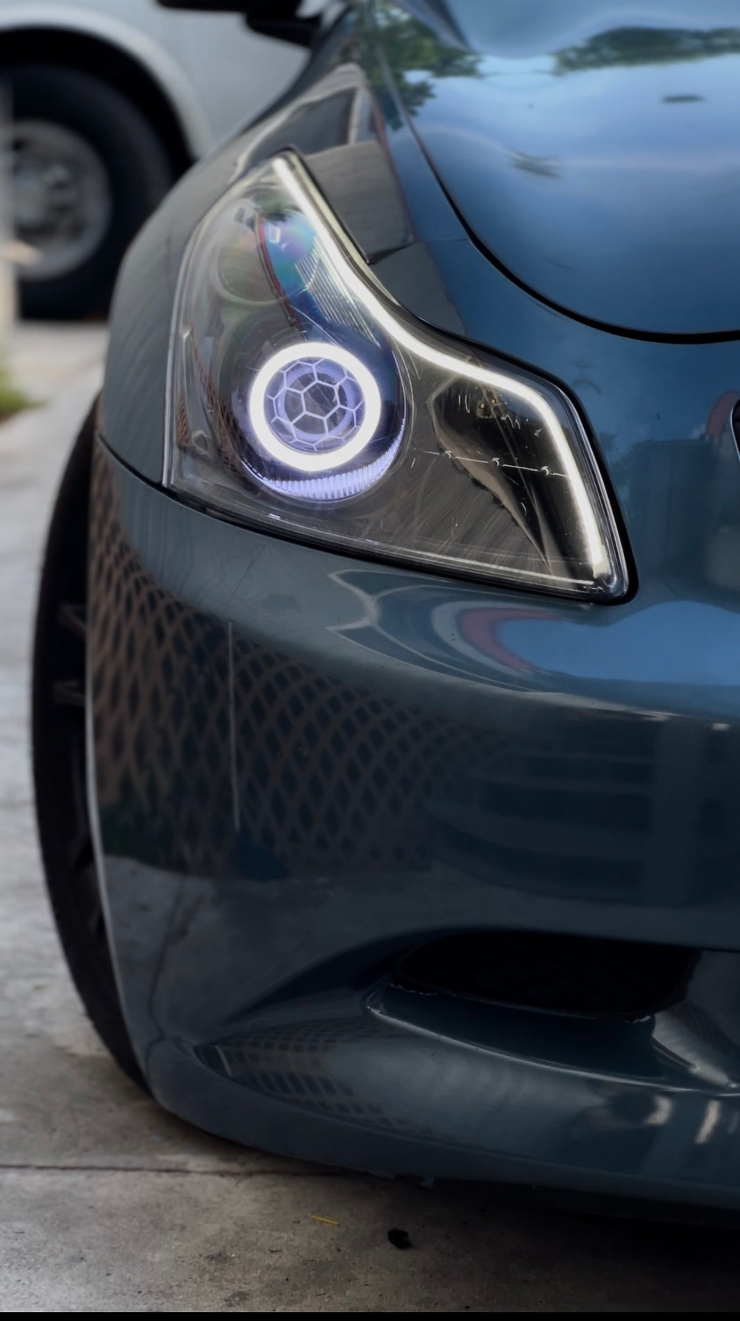 Q50 custom headlights Milly customs